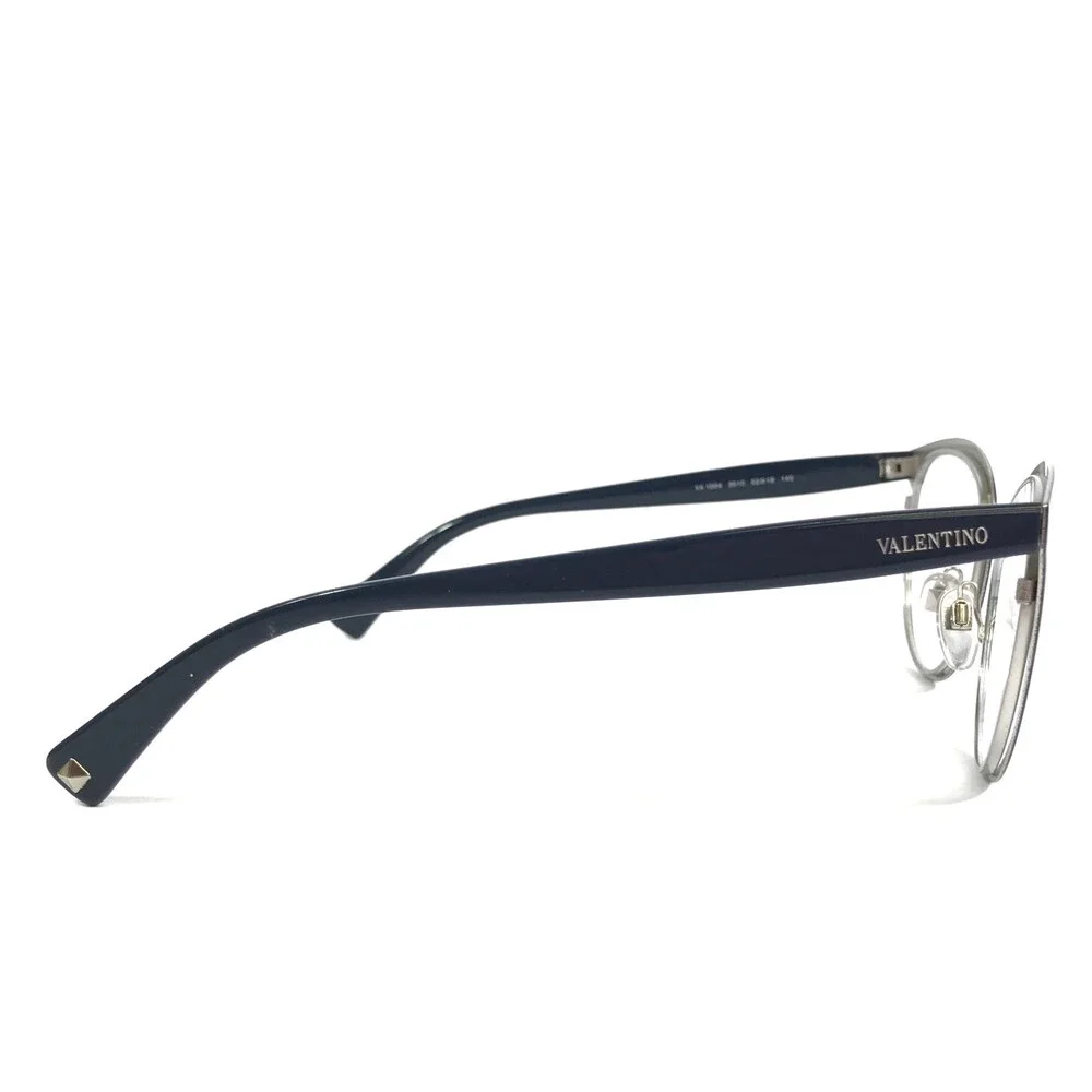 Valentino Eyeglasses Frames VA1004 3010 Blue Silver Cat Eye Full Rim 52-19-140